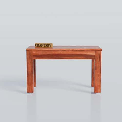 Image of 45 Inches Length Solid Sheesham Wood 4 Seater Dining Table Set | Four Seater Dinner Table with with 3 High Chairs & 1 Bench | Dinning Table Set 4 Seater for Living Room| Honey Finish