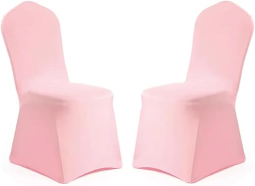 Miniatura 9 de Yahpetes Funda para silla, de poliéster y elastano, color champán, para banquete, parte delantera plana, elástica, para bodas, banquetes, comedores,
