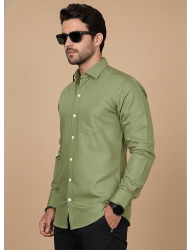 Image of Diverse Men's Solid Formal Shirt | Premium Poly Cotton Full Sleeve Regular Fit Shirt for Men | Stylish Office, Business & Casual