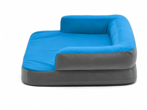 Image of Cutepups Memory Foam (3XL, Sky Blue /Grey Square Orthopedic Dog Bed Comfortable Dog Mattress for Sleeping, Washable pet Bed for Dogs Small,Medium,Large,XL,XXL.3XL,4XL