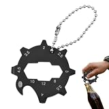 Taschenwerkzeug – Edelstahl 11 x 1 Multifunktions-Schlüsselanhänger 4 x 4 x 0,35 cm Mini-Kombinationswerkzeug | tragbare Mini-Gadgets | Flaschenöffner Schraubendreher Set Outdoor Werkzeug | Po
