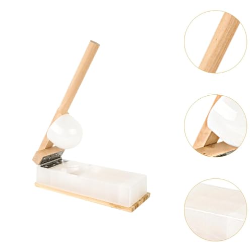 Bothyi Wood Mochi Maker Qingtuan Rice Hand Pie Maker Manual Convenient Dough Presser Qingming Skin Maker for Camping Home, Wood 9.5CM