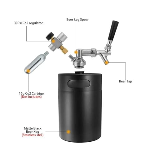 Kit de dispensador portátil de cerveza de barril con regulador de CO2 y grifo para elaborar cerveza casera y servir vino
