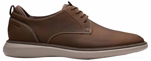 Clarks Brantin Plain - Zapatos de Piel de Cera de Abeja para Hombre, Talla 8.5, Piel de Cera de Abeja, 42.5 EU