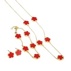 Red - Clover Necklace