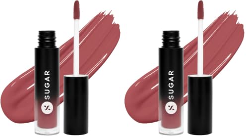Image of SUGAR Cosmetics Mousse Muse Lip Cream | Lasts 24+ Hrs | Creamy Mousse Lipstick | Waterproof & Smudgeproof | 5ml - 11 The Salmon (Pack of 2)