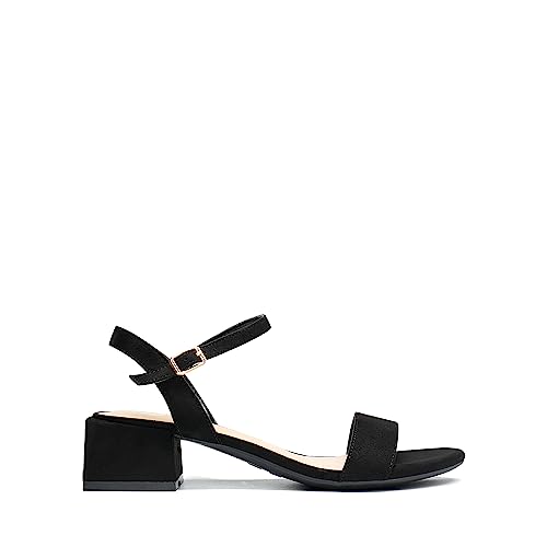 DREAM PAIRS Women's Low Heels for Women Classic Open Toe Ankle Strap Block Chunky Heel Sandals Holiday Party Wedding Dress Pumps Shoes2