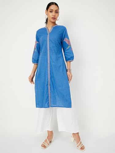 Image of Max Women's Cotton Blend Regular Fit Casual Kurta