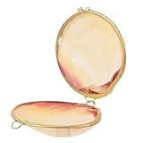 BESTYASH Caja Joyero Pequeña Decorativa con Concha Nácar y Dorado Estuche para Anillos Pendientes y Pulseras Caja Práctica para Almacenamiento de Joyas Casa Color