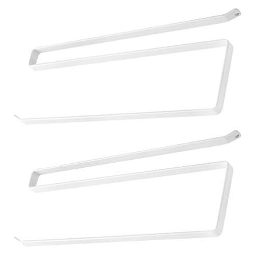VILLCASE 2pcs White Multifunctional Paper Towel Rack Durable Tissue Holder for Kitchen Bathroom Easy Installation Elegant Design Strong Storage for Indoor Spaces