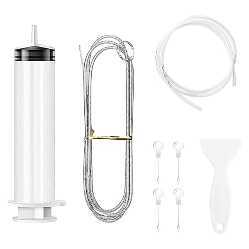 Fridge Drain Hole Cleaning Tool Set - 8PCS Fridge Cleaner, Drain Pipe Cleaning Brush, Reusable Refrigerator Drain Dredging Tool Kit - for All Refrigerator Cleaning and Freezers(White)