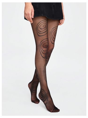 SHENHE Women's Patterned Tights Stockings Sheer Ultra Thin High Waist Pantyhose Stockings4