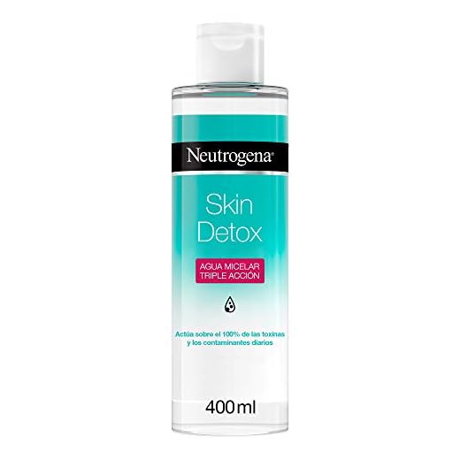Neutrogena Skin Detox Agua Micelar Triple Acción con Ácido Glicólico, 400 ml
