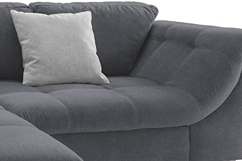 lifestyle4living-Ecksofa-mit-Schlaffunktion-in-Anthrazit-Grau-mit-grossen-Ruecken-Kissen-Microfaser-Stoff-Gemuetliches-L-Sofa-mit-Longchair-im-modernen-Look