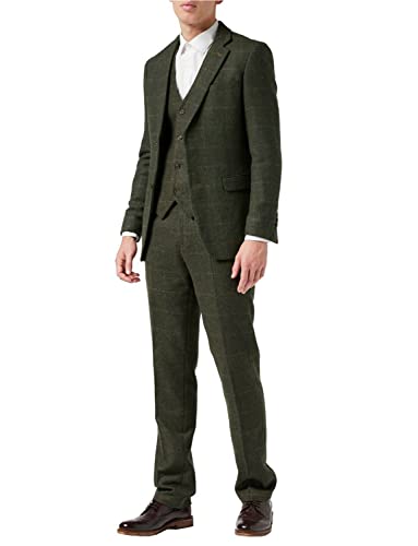 Costume à carreaux en tweed vestes et pantalon de smoking pour hommes habillés