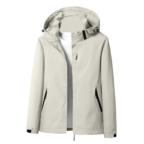 Chaqueta de exterior para mujer chubasquero impermeable con capucha para otoño e invierno