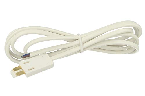 Sistema Binario Guida Barra Plastica Elettrificata Per Striscia Faretto Led 2 Metri Per Scaffalatura Sottopensile Colore Bianco (Cablaggio Alimentazione Binario)