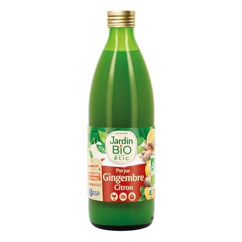 Jardin BIO étic - Pur jus gingembre citron - bio - Salé - Certifié AB - Bouteille de 50cl