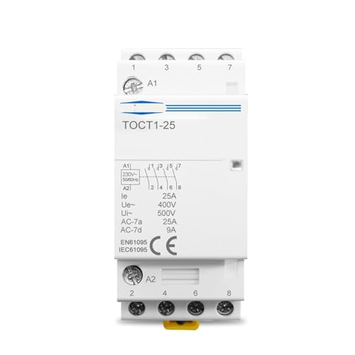 Contacteur modulaire domestique TOCT1 4P 25A 220V rail DIN 2NO2NC 1pc