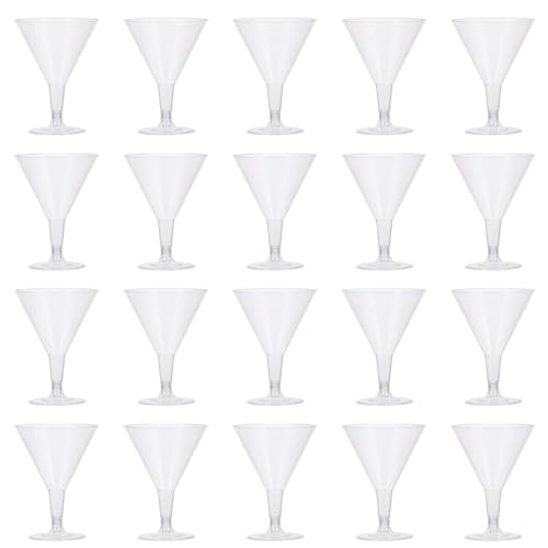 ARTSEWPLY 20個 使い捨てプラスチックシャンパングラス 厚手で変形しにくい カクテル デザート用パーティーカップ おしゃれで多用途な飲料用
