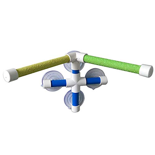 Aolvo Portable Suction Cup Shower Perch Paw Grinding Stand Toy Hanging Bird Bath Standing Platform Rack for Parrot Macaw Cockatoo African Greys Budgies Parakeet Cockatiel Conure Lovebirds