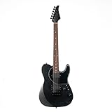 EART TL-281 6 String Solid-Body Electric Guitar-Full Size Roasted Maple Neck Active Humbucker Fixed Bridge Heavy Metal Electric Guitars for Rock,Heavy Meta,Right Hand,Black
