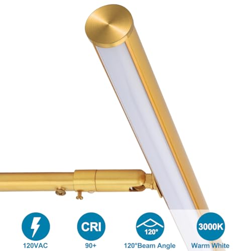 Image of LED Picture Lights for Paintings Plug in, Adjustable Art Light Gallery Wall Light for Display Art Work, 14 Inch 4W 3000K Warm White, Gold Finish CRI90+, ETL Listed (Pack of 2)