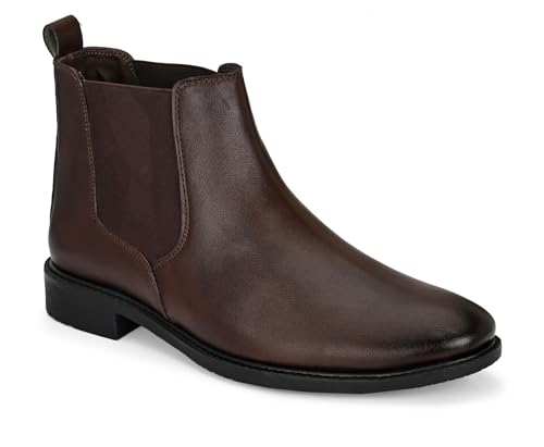 Image of AFROJACK Men's Genuine Leather Chelsea Boots | Stylish & Comfortable Ankle Boots (rd9938)