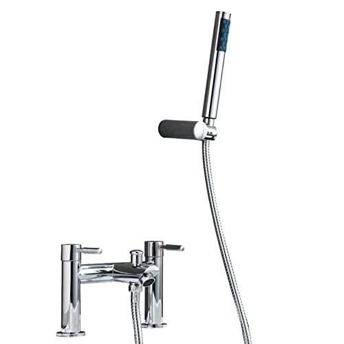 Robinet de douche de bain en cuivre chromé avec mitigeur et pommeau