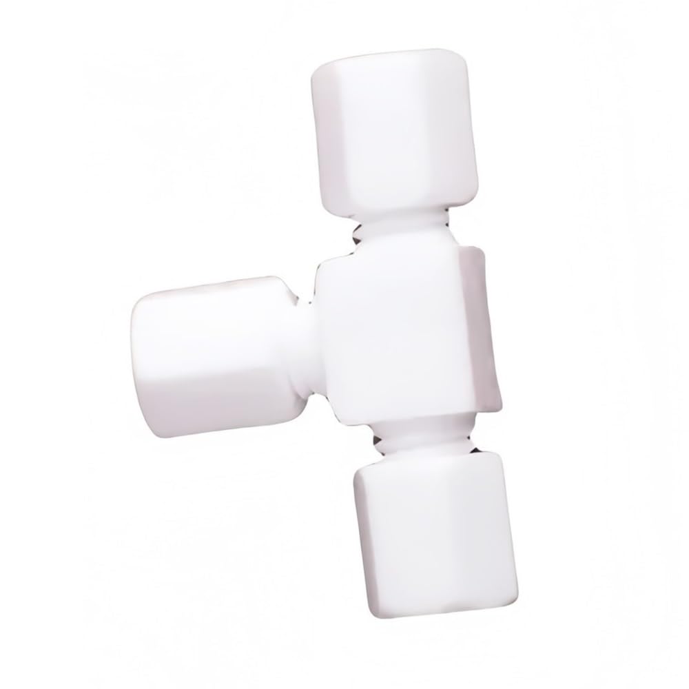 Rohrverbinder 2 mm bis 12 T-förmiger Wasseranschluss, 3-Wege-Rohrverbindung aus Polytetrafluorethylen, Beißring-Anschlussstück, 1 Stück(12mm)