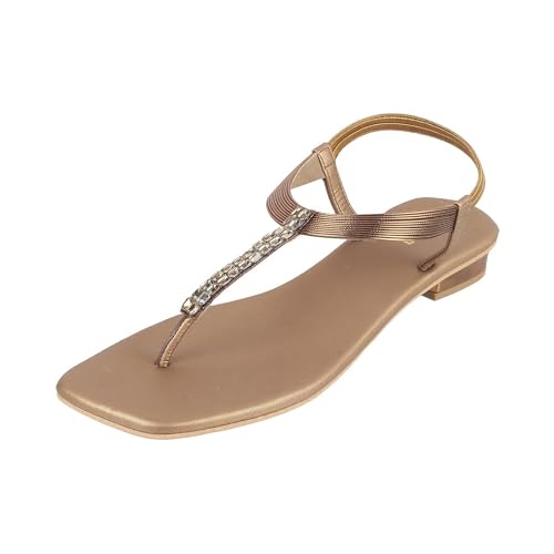 Image of Mochi Women Synthetic Flat Beaded Fashion Sandal