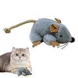 Veasbuu Kompakte Plüschkatze – Spielzeugmaus, realistisches Spielspiel, eingebauter Sound, weiches Katzenspielzeug für Kätzchen, Zuhause, drinnen und draußen, Geburtstags-Boden, täglicher Urlaub