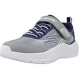Skechers Microspec Advance - Zapatillas Deportivas para niño, Azul Marino, Gris, Blanco, Textil, Azul Marino, sintético, 4 UK Child