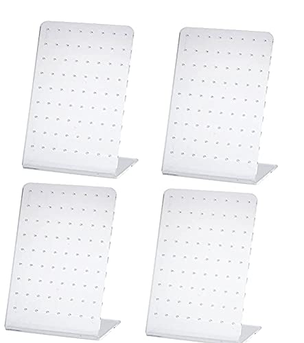 Lokusel 4 Pcs Acrylic 72 Holes Earring Holder Earrings Ear Studs Jewelry Show Plastic Display Rack Stand Organizer Holder Showcase
