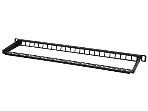 Monoprice 24-Port Blank Keystone Utp Patch Network Panel, Ul Listed, Half-U, With Wire Support Bar (Taa) #TOP3