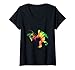 Donna Bigfoot Tie Dye Hippie Reel - Canna da pesca, multicolore Maglietta con Collo a V