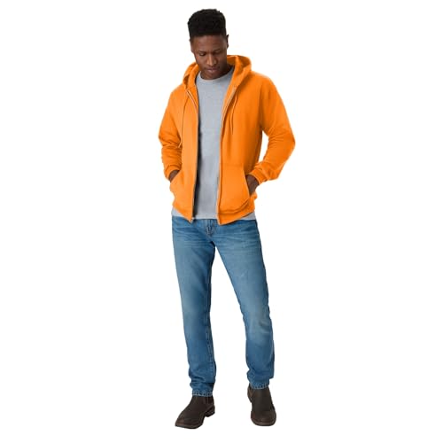 Image of Hanes Men's Zip-up Hoodie, Ecosmart Fleece Full-zip Hoodie for Men, Hooded Sweatshirt
