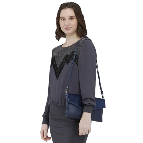 Image of Caprese Ava Clutch, Large | Versatile Clutch for Women with Adjustable & Detachable Straps & Secure Zip Closure | Stylish Shoulder Bag | Perfect for Parties, Weddings & Special Occasions
