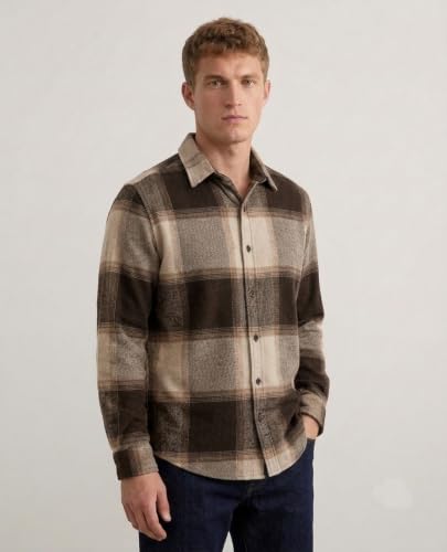 Image of DEELMO Men's Cotton Blend Printed Checkered Casual Shirt | Full Sleeve Button Down Regular Fit Collared Shirt | Soft & Breathable Everyday Wear for Office (Available in Plus Size)