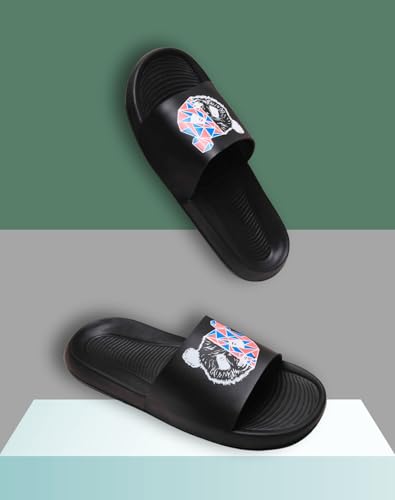 Image of PERY-PAO Sliders Mens White, Black, Grey, Sky blue Design Toxic, Spider, Dope, Panda Printed Flip Flop & Slippers