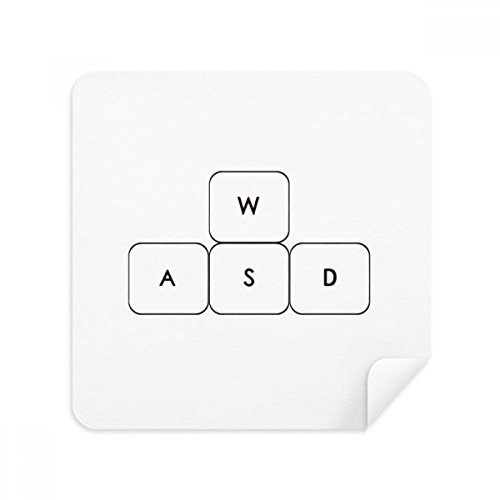 Tissu en suède symbole clavier ASWD pour éliminer le gras sur écran téléphone et lunettes