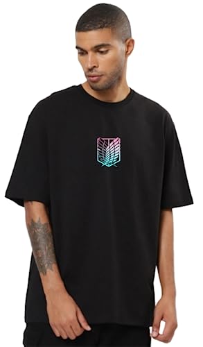 Image of Be Crazy Oversized Loose Baggy Fit Drop Shoulder Half Sleeves Pure Cotton Anime Graphic Printed T-Shirt for Men