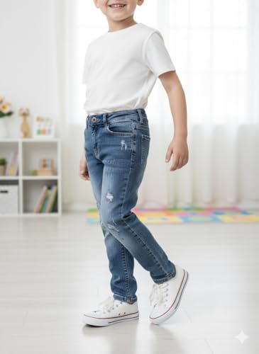 Image of A.T.U.N. (ALL THINGS UBER NICE) Boys Washed Denim Jeans | Regular Fit Stretchable Jeans with Mid Rise | Stylish Everyday Wear