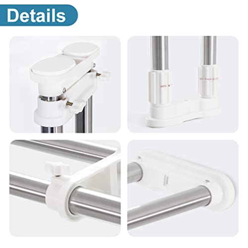 Hershii 2 Pack Expandable Closet Shelf Tension Rod Adjustable Metal Storage Rack Hanger Cabinet Organizer Diy Divider Separator For Wardrobe Cupboard Kitchen Bathroom, Ivory, 17.72-27.56 In #TOP6