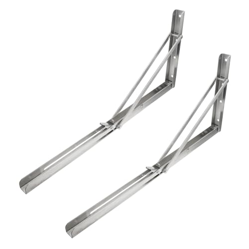 ledmomo 2個 不??折りたたみ棚受け具 壁掛け用耐荷重三角支架 多機能収納サポートラック ガレージ キッチン オフィス対応