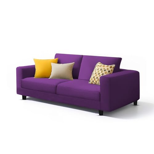Image of Casaliving Minta 3+2 Seater Sofa Set for Living Room (Purple Colour Fabric) Premium Fabric Sofa
