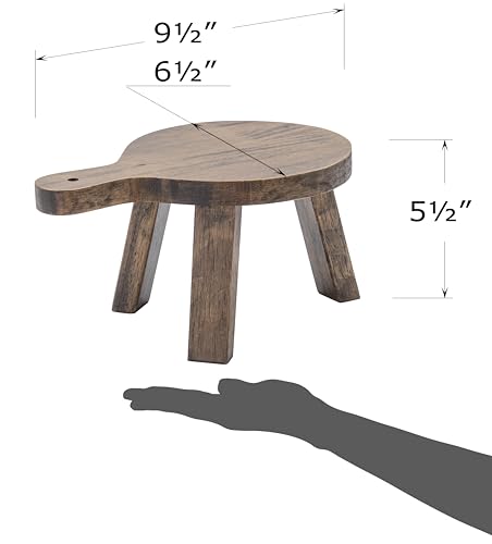 Red-Co-6-inch-Tall-Mini-Round-Boho-Chic-Tabletop-Sustainable-Rubberwood-Stool-Display-Stand-Casual-Country-Potted-Plant-Holder-Brown Red Co 6 inch Tall Mini Round Boho Chic Tabletop Sustainable Rubberwood Stool Display Stand Casual Country Potted Plant Holder Brown