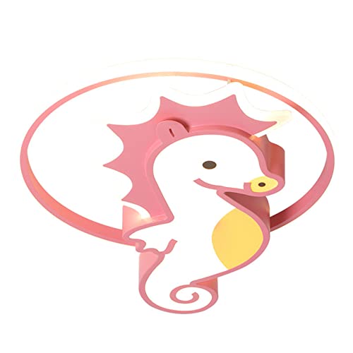 Plafonnier LED hippocampe dimmable luminaire rond chambre enfant dessin animé