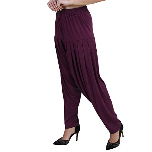 casuals Women Solid Shade Viscose Blend Stylish Single Reguar Patiala Pants Harem Pants Steel Grey-picture-49