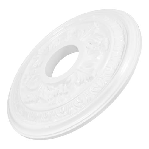 Médaillon de plafond Lurrose en polyuréthane blanc vintage léger - 2